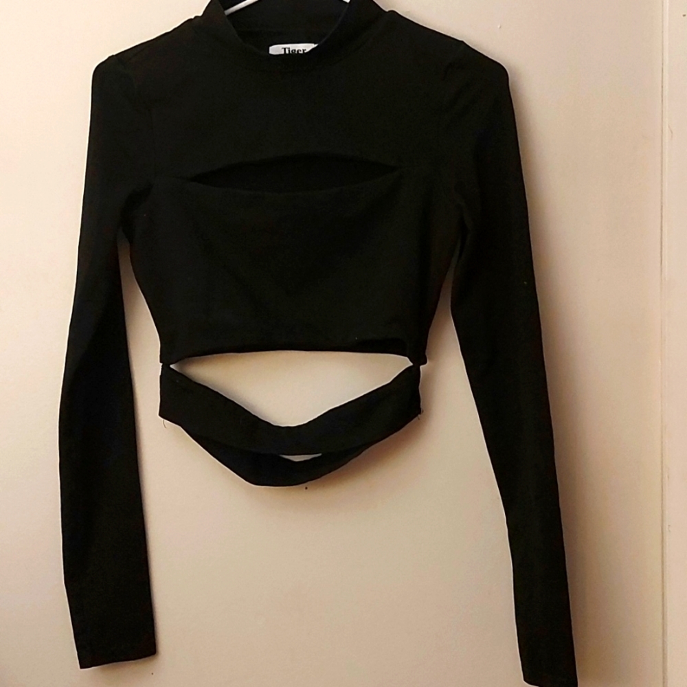 Tiger Mist Keyhole Top/ Bodycon/ Black/ Size S/Sexy/Cropped
